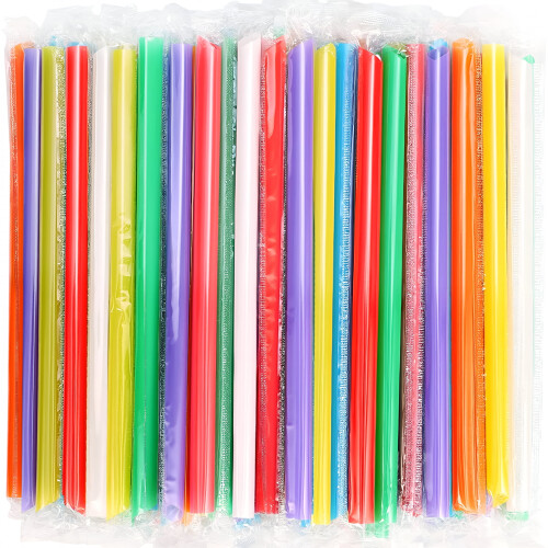 ACDANC Jumbo Smoothie Straws 100 Pack 9.45 in Coloured