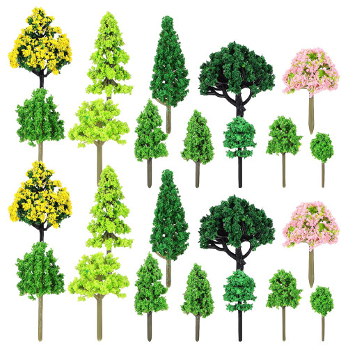 55 Pcs Model Trees and Simulation Mini Decoration Lifelike