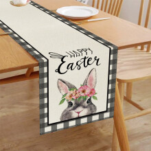 Easter Bunny & Carrot Table Runner - Linen - 1 pc