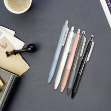 5-Piece ST Tip Fine Point Push-Action Pens Quick-Dry Ink Replaceable Refills for Office Marking & Note Organization (Multiple Colors)