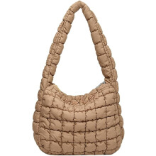 Kvinders quiltet tote-taske letvægts polstret skuldertaske puffy crossbody-taske boble-hobo-taske
