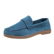 Mocasines sin cordones para mujer con plantilla de espuma viscoelástica, disponibles en anchos amplios (38 pulgadas, azul).