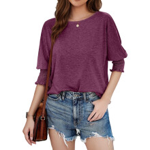 Blusas túnica informales de cuello redondo para mujer