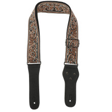 1Set Cool Brown Leather Guitar Strap for Acoustic and Electric Instruments