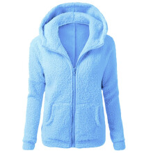 Kappa Dam Huvtröja Vinter Varm Ull Dragkedja Kappa Bomull Kappa Ytterkläder Blå XXXXXL