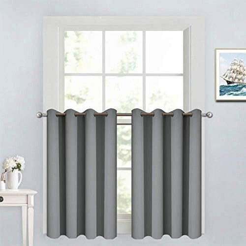 Blackout Grommet Curtains 52x84 in Grey 2-Pack