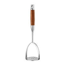 Stainless Steel Potato Masher with Wooden Handle