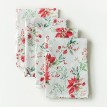 Nostalgic Poinsettia Jacquard Tablecloth