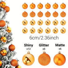 24ct Gold Silver Ball Ornaments 18" Plastic Hanging Decor