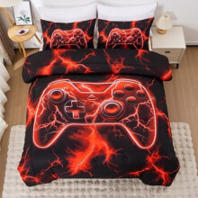 Gaming dekbedovertrekset voor tweepersoonsmatrassen – Gamepad-design, 5-delig