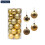 24pcs Gold Christmas Tree Balls, 30mm Shatterproof Plastic 1