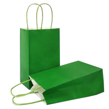 Zelené darčekové tašky Mini malé kraft papierové tašky s rúčkami (4,7x2,4x6 palcov, zelené, 25 ks)