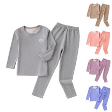 Pojkarpyjamas, Barnpyjamas, Varm Höst Vinterpyjamas för Unisex Barn Fleece Sovkläder Underkläder Hemmakläder Set Kaffe 12-13 År