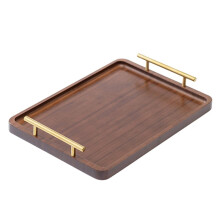 1pc Brown Bamboo Trays with Handles,Kitchen Counter Storage Trays,Dining Service Trays,Home Decoration Trays,Living Room