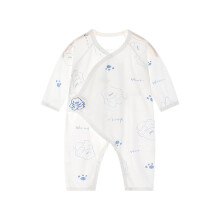 Newborn Girl Onesies, Cotton Long Sleeve Air-Con Jumpsuit, Crawling & Pajama Suit, White, 1-3 Months