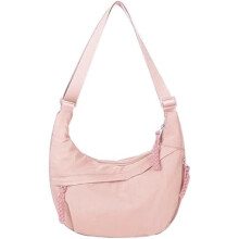 Nylonové polmesiacové crossbody kabelky pre ženy, kockovaná crossbody kabelka, ľahká viacvrecková kabelka hobo, cestovná kabelka Luna