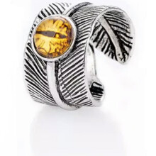 EASTIN Punk Gothic Evil Eye Retro Glücksbringer Federring Offener Ring Verstellbar Zarter Schmuck Neu-Rot
