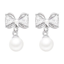 Bow Pearl Earrings Women'S Earrings Light Luxury Earrings Gift Earrings Alloy Earrings