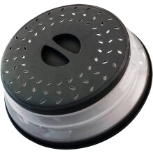 Couvercle rond pour micro-ondes de 26,7 cm (10,5 po), ventilé et pliable, anti-éclaboussures, poignée facile à saisir, lavable au lave-vaisselle,