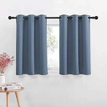 Stone Blue Blackout Curtains 34x60in Grommet 2 Panels