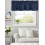 Cortina de couro bovino azul-marinho com bolso para varão, 152 x 46 cm (60 x 18 polegadas), estilo rústico, com textura de couro, ideal para 1