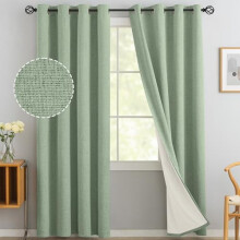 Light Sage Green Blackout Curtains 52x84 in, Polyester