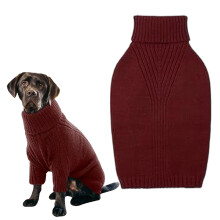 Hundepullover XXL, Weinrot, Thermostrick für große Rassen