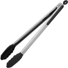 Pinze da cucina U-Taste da 40 cm resistenti al calore, fino a 315 C, in acciaio inossidabile 18/8 con rivestimento in silicone, punte antiaderenti,