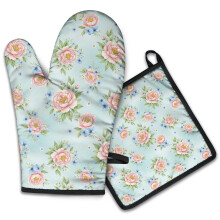 Gants de cuisine Pioneer Flower à motif floral (lot de 2), résistants à la chaleur, 19,5 cm x 30,5 cm