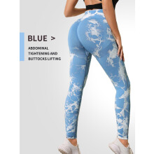 Γυναικεία κολάν γυμναστικής Tie Dye χωρίς ραφές, ελαστικά, αθλητικά, push-up παντελόνια,