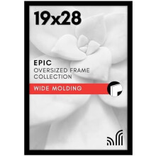 Cadre pour affiche 19x28 avec plexiglas poli – Cadre en bois d'ingénierie noir pour affichage vertical/horizontal – Compatible avec la
