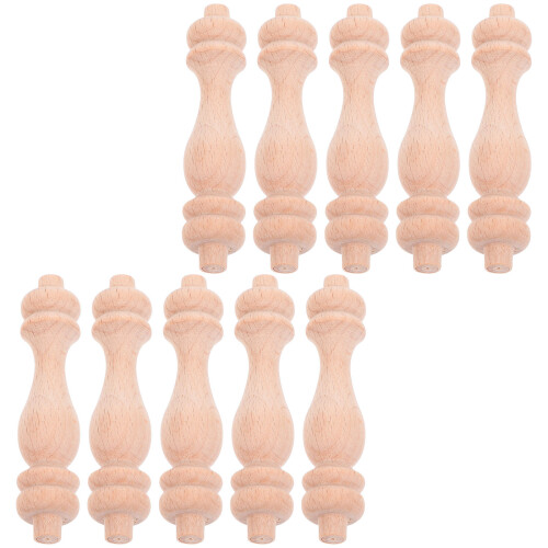 40Pièces Balustres Bois Kaki Sculptés Décorations Escalier 1