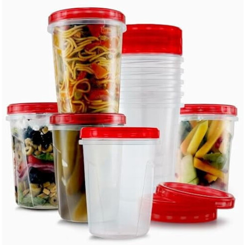 32 oz Freezer Storage Containers with Lids (10 Pack)