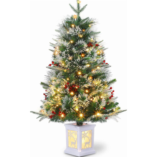 Árvore de Natal artificial pré-iluminada de 90 cm com 78 luzes LED.