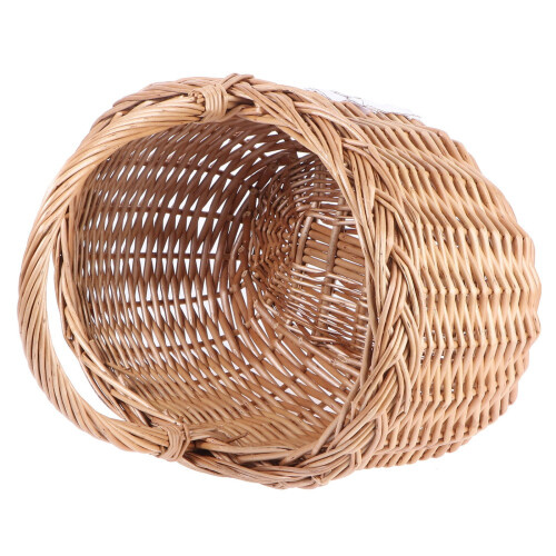 1Pc Willow Weaving Picnic Basket Portable Outdoor Fruit Storage Holder (Brown)