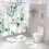 Watercolour Eucalyptus Shower Curtain Set 4-Piece 1