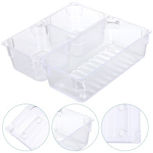 Organisateur de bureau portable pour cosmétiques, lot de 16, étui de rangement transparent