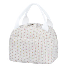 Sac isotherme grande capacité pour femme - Sac isotherme mignon en velours côtelé pour le travail et les voyages, blanc
