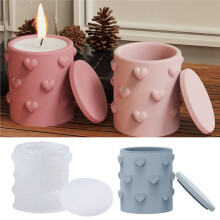 Jewelry Storage Box with Lid Silicone Mold, DIY Handmade Candle Cup Aroma Jar Epoxy Resin Molds Home Decor Tools