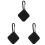 3Pcs Black Tile Mate Protective Cover Silicone Case with Keyring 3