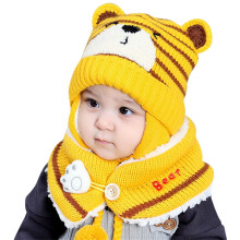 Baby Bear Ear Winter Hat & Scarf Set, Fleece-Lined Knitted Cap + Neckwarmer for Toddlers, 2-Piece Lightweight Kids' Set