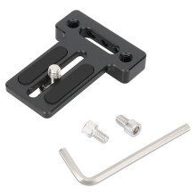 Aluminium Boven-/Onderplaat voor Camera met Montagesleuf en 1/4" Schroefdraadgaten voor Montage op een Monitorframe voor Camera