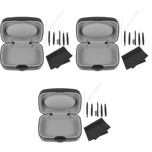 3Sets Hearing Aid Cleaning Kit Black Mini Brush Tools for Home Use 2