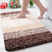 Mikrofaser-Badematte, flauschig, rutschfest, saugfähig und maschinenwaschbar, 86 x 53 cm, braun, rechteckig – geeignet für Bad, Badewanne und