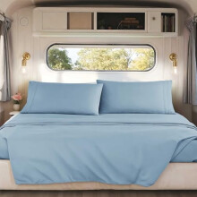 Kurze Queen-Size-Bettlaken für Wohnmobile, steinblaue Queen-Size-Bettlaken für Wohnmobile, seidig weiches 1800-Mikrofaser-Bettlaken für Camper,