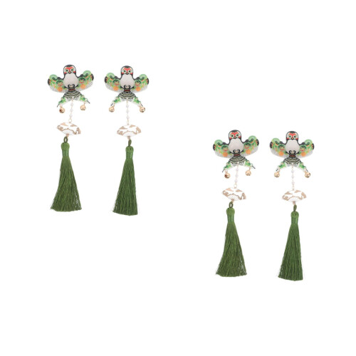 2Paires Accessoires Enfant Vert Olive Style Chinois Tradition 2
