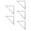 5Pcs Silver Aluminum 90 Degree Triangle Drafting Rulers for Architects 5