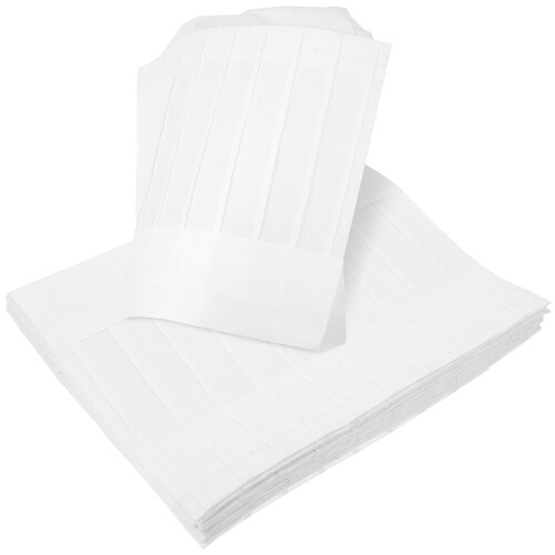 100Pcs White Disposable Paper Chef Hats for Home Cooking 2