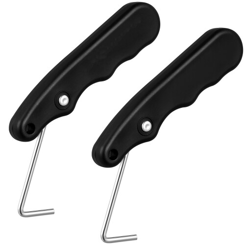 4Pcs Black Skate Lace Tightener Tool Folding Ice Skate Shoelace Puller 1