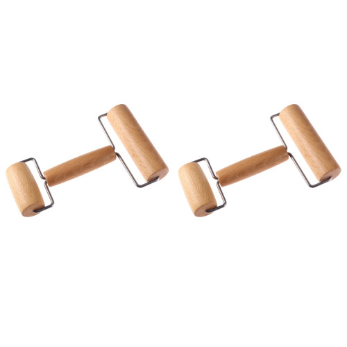 2Pcs Portable Wooden Dough Roller Nonstick Rolling Pin for Baking 1